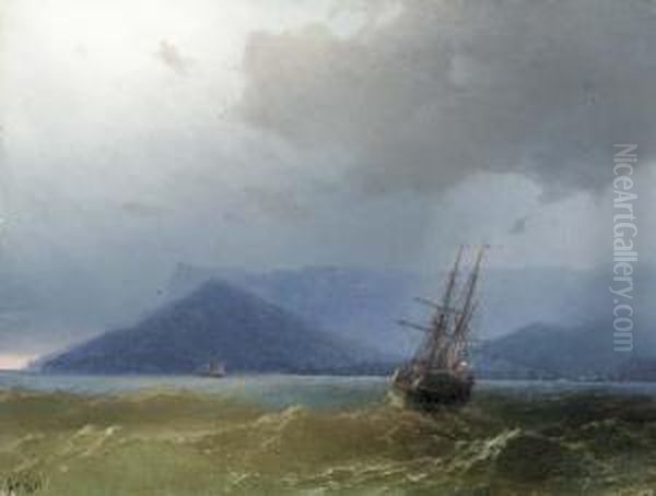 Sailing Off Yalta Oil Painting by Ivan Konstantinovich Aivazovsky