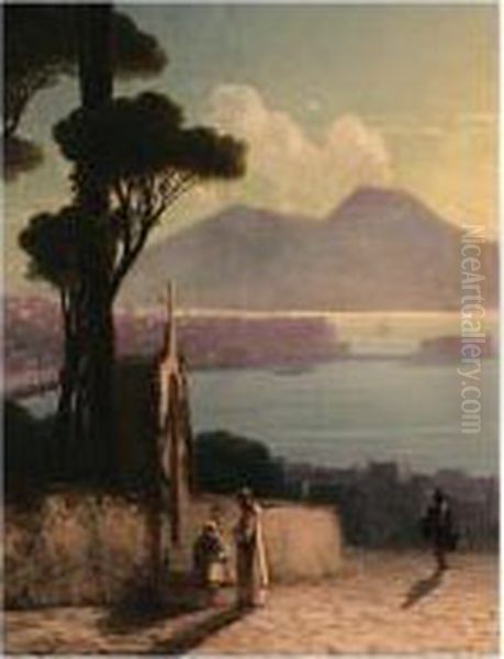 The Bay Of Naples Oil Painting by Ivan Konstantinovich Aivazovsky