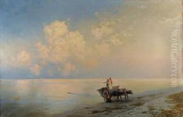 Tranquil Seas - The Swimmers Oil Painting by Ivan Konstantinovich Aivazovsky