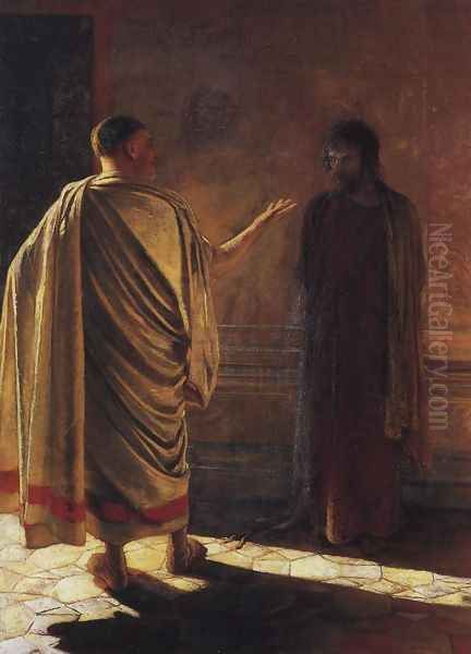 (Quod Est Veritas?) What is Truth? Christ and Pilate, 1890 Oil Painting by Nikolai Nikolaevich Ge