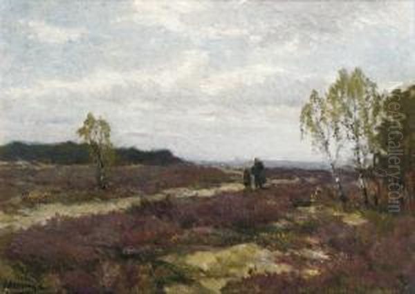 On The Heath Near Oosterbeek Oil Painting by Johannes Evert Akkeringa