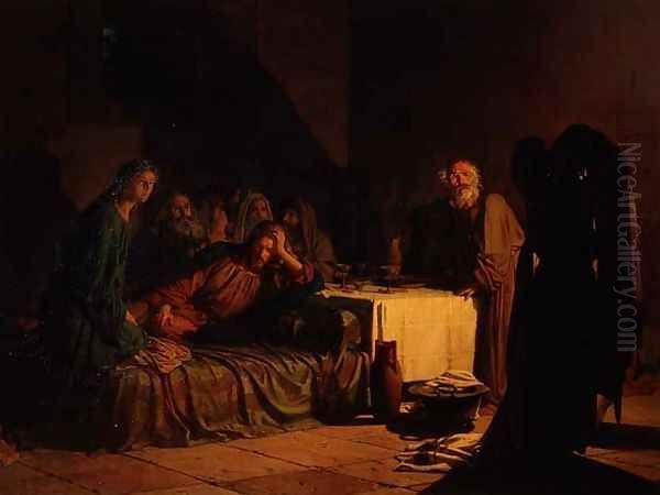 The Last Supper, 1861 Oil Painting by Nikolai Nikolaevich Ge