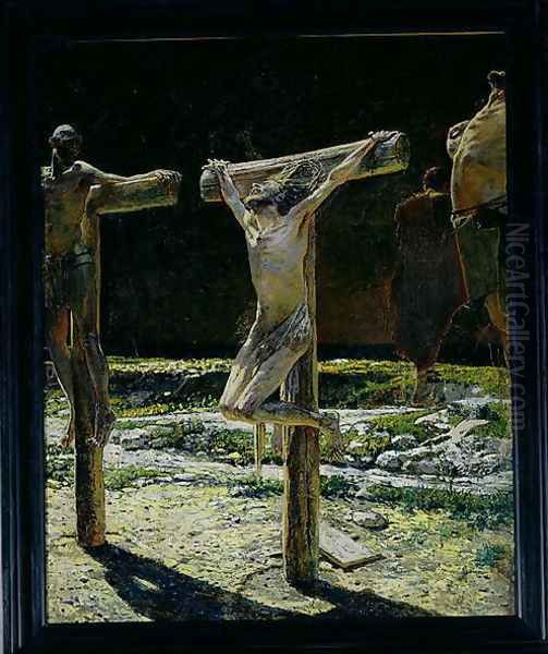 The Crucifixion, or Golgotha, 1893 Oil Painting by Nikolai Nikolaevich Ge