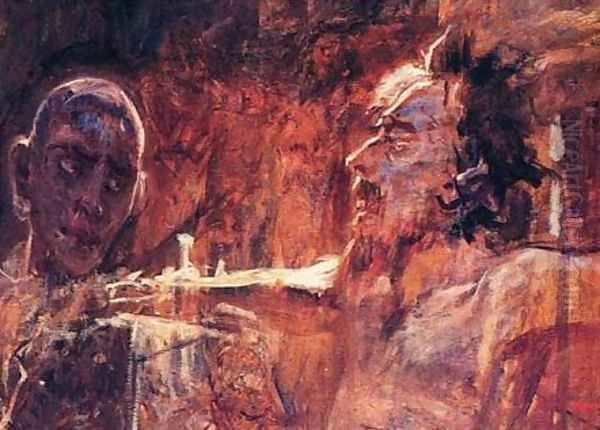 Christ and the Thief Oil Painting by Nikolai Nikolaevich Ge