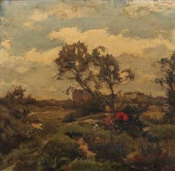 A Summer's Day In The Dunes, Near The Hague Oil Painting by Johannes Evert Akkeringa