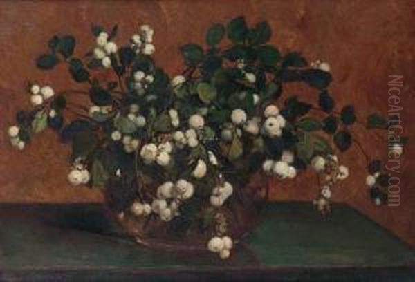 Snowberries Oil Painting by Johannes Evert Akkeringa