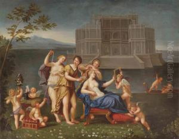 Albani The Toilet Of Venus Oil Painting by Francesco Albani