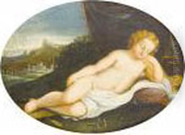 The Sleeping Infant Christ Oil Painting by Francesco Albani