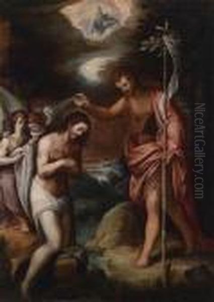 Taufe Christi Oil Painting by Francesco Albani