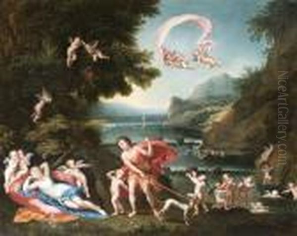 Venus Und Adonis Oil Painting by Francesco Albani