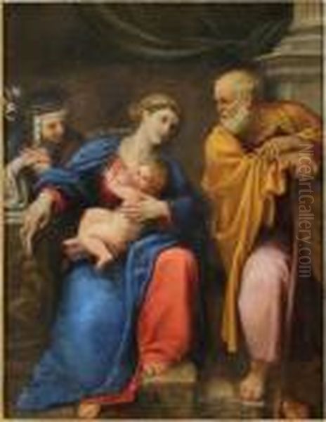 Sacra Famiglia Con Santa Teresa Oil Painting by Francesco Albani