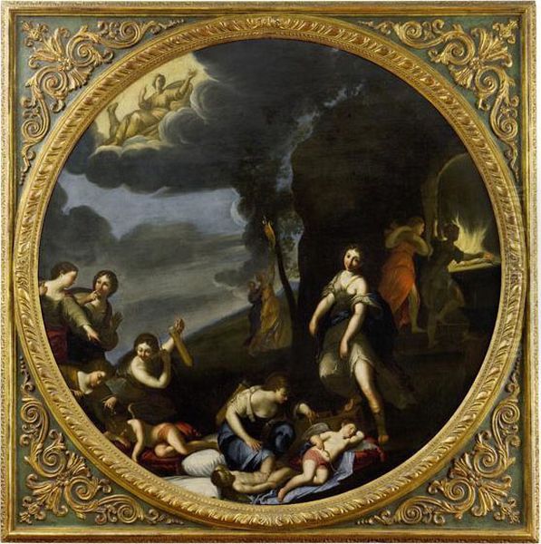 Punizione Di Cupido (o L'inverno) Oil Painting by Francesco Albani