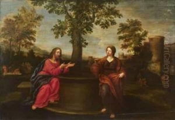 Le Christ Et La Samaritaine Au Puits Oil Painting by Francesco Albani