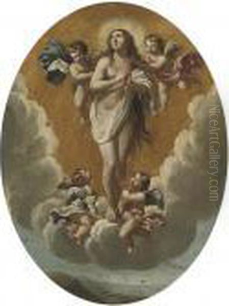 The Assumption Of The Magdalen Oil Painting by Francesco Albani