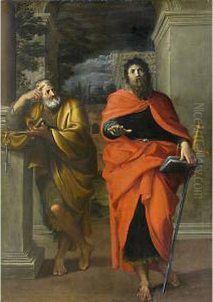 I Santi Pietro E Paolo Oil Painting by Francesco Albani