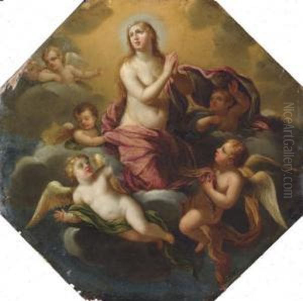 The Assumption Of The Magdalen Oil Painting by Francesco Albani