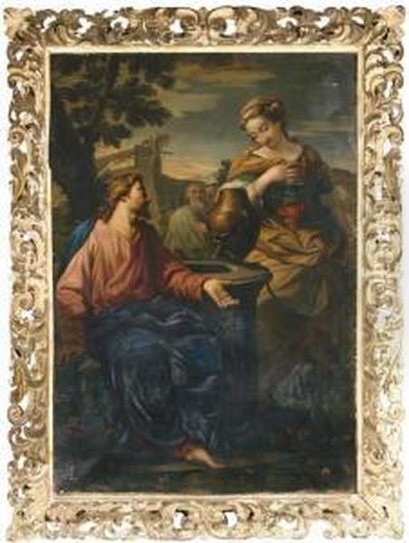 Christ And The Woman Of Samaria Oil Painting by Francesco Albani