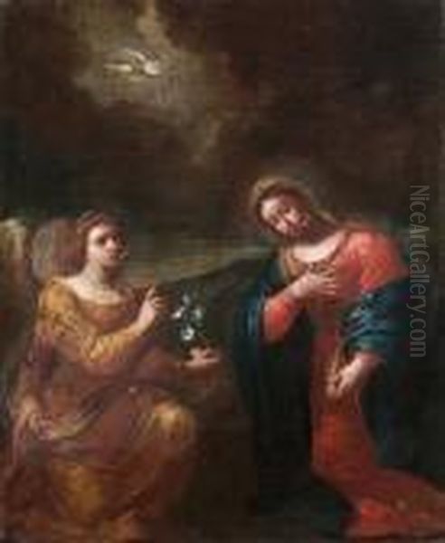 The Annunciation Oil Painting by Francesco Albani