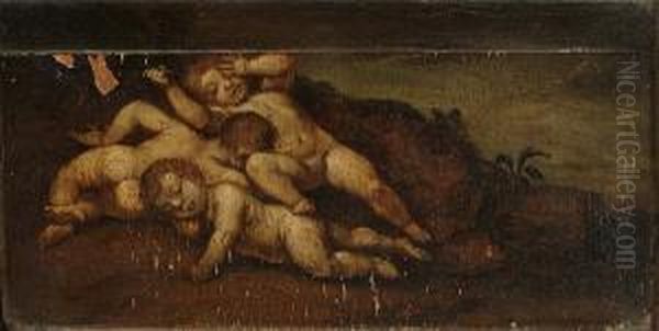 Three Sleeping Putti Oil Painting by Francesco Albani