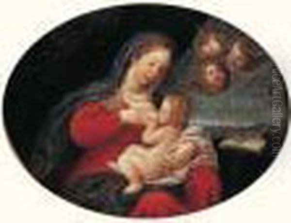 La Vierge A L'enfant Oil Painting by Francesco Albani