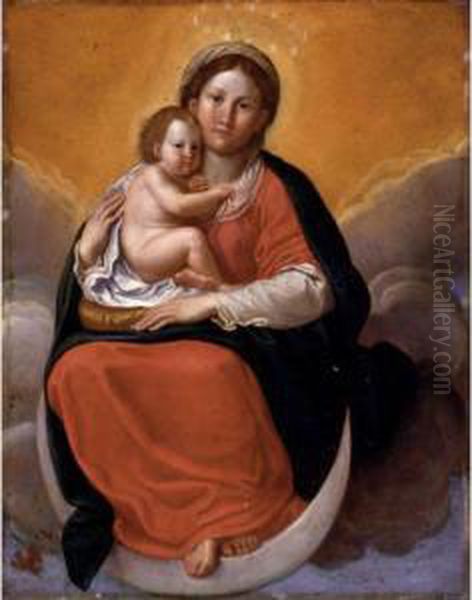 Madonna And Child Oil Painting by Francesco Albani