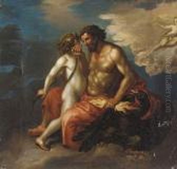 Jupiter And Ganymede Oil Painting by Francesco Albani