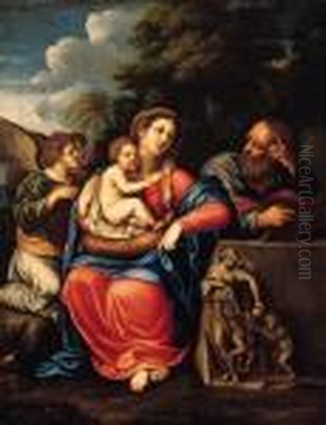 The Holy Family Oil Painting by Francesco Albani