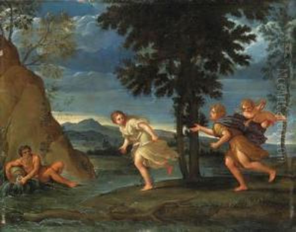 Apollo And Daphne Oil Painting by Francesco Albani