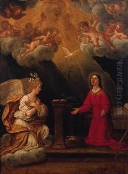 The Annunciation Oil Painting by Francesco Albani