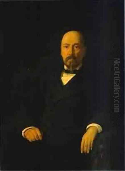 Portrait Of Pavel Kostychev 1892 Oil Painting by Nikolai Nikolaevich Ge