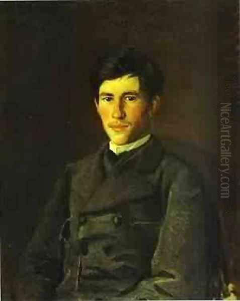 Portrait Of Adam Olsufyev 1881 Oil Painting by Nikolai Nikolaevich Ge