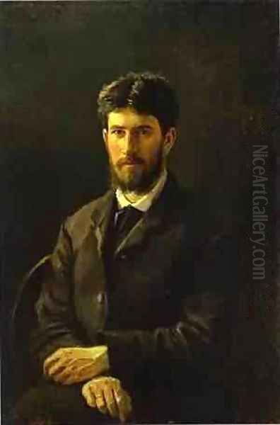 Portrait Of Joseph Daumange 1868 Oil Painting by Nikolai Nikolaevich Ge