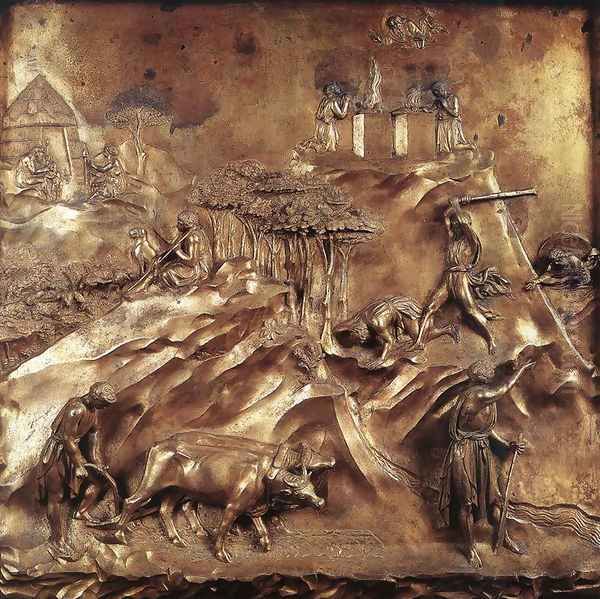 Cain and Abel Oil Painting by Lorenzo Ghiberti