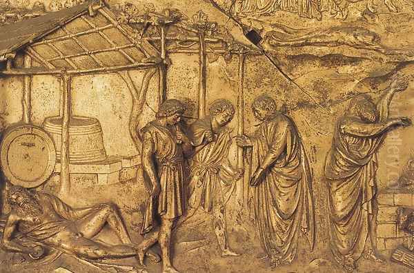 The Drunkennes of Noah Oil Painting by Lorenzo Ghiberti