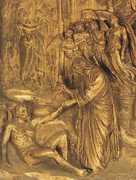 Adam and Eve in the Garden of Eden: The Creation of Adam and Eve Oil Painting by Lorenzo Ghiberti