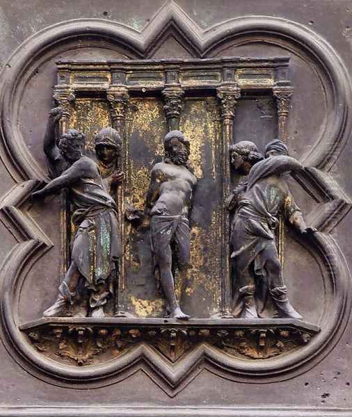 The Flagellation Oil Painting by Lorenzo Ghiberti