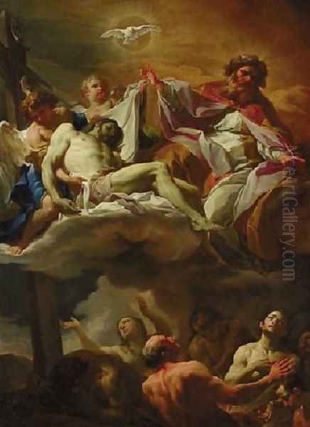 The Trinity with Souls in Purgatory Oil Painting by Corrado Giaquinto