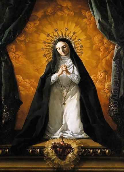 St Margaret Mary Alacoque Contemplating the Sacred Heart of Jesus c. 1765 Oil Painting by Corrado Giaquinto