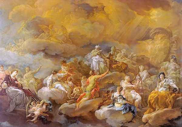 Saints in Glory 1755 Oil Painting by Corrado Giaquinto