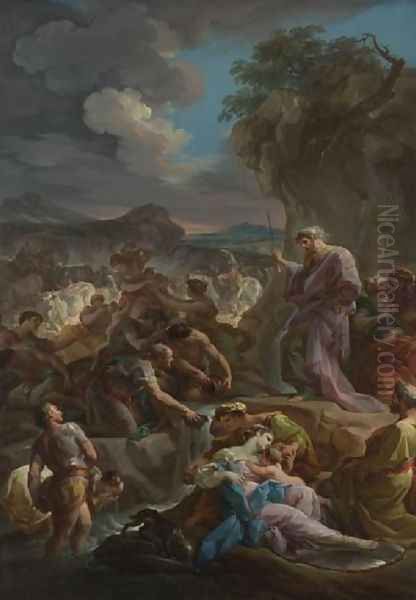 Moses Striking the Rock Oil Painting by Corrado Giaquinto