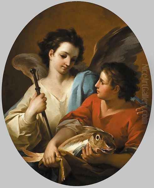 Tobias and the Angel c. 1740 Oil Painting by Corrado Giaquinto