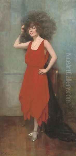 La robe rouge Oil Painting by Henri Gervex