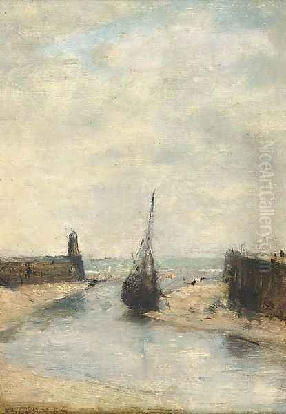 Low tide, Port de Trouville Oil Painting by Henri Gervex