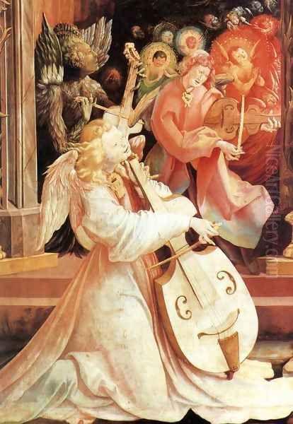 Concert of Angels (detail 1) c. 1515 Oil Painting by Matthias Grunewald (Mathis Gothardt)