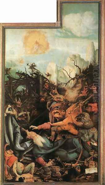 The Temptation of St. Anthony (The Isenheimer Altarpiece) 1510-1515 Oil Painting by Matthias Grunewald (Mathis Gothardt)