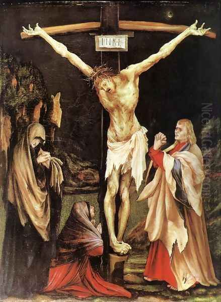 The Crucifixion c. 1502 Oil Painting by Matthias Grunewald (Mathis Gothardt)