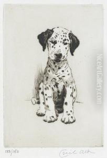 A Dalmatian Puppy Oil Painting by Cecil Charles Aldin