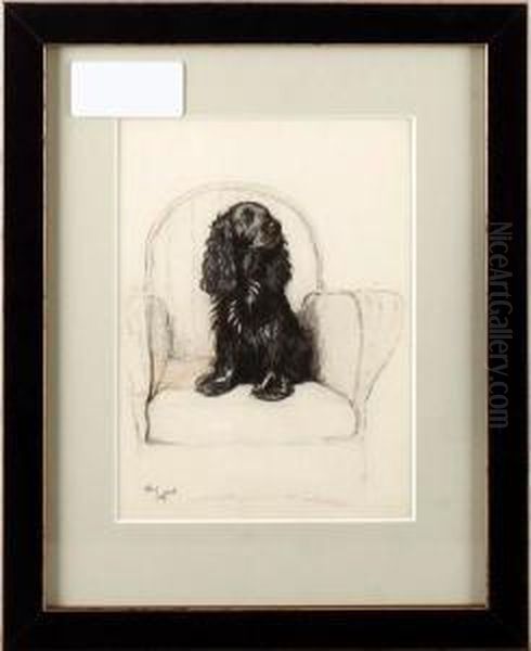 Spaniel On Chair Oil Painting by Cecil Charles Aldin