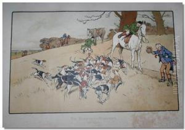 Harefield Harriers Oil Painting by Cecil Charles Aldin