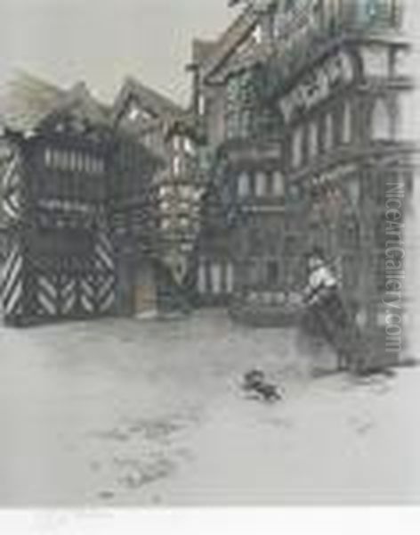 Moreton Old Hall Cheshire by Cecil Charles Aldin